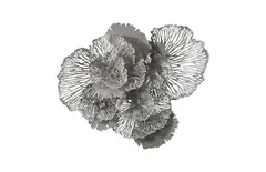 Flower Wall Art, Large, Gray, Metal
