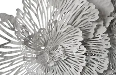Flower Wall Art, Large, Gray, Metal