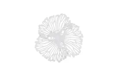 Flower Wall Art, Extra Small, White, Metal