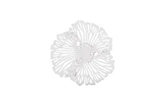 Flower Wall Art, Extra Small, White, Metal