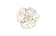 Flower Wall Art, Extra Small, Ivory, Metal