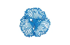 Flower Wall Art, Extra Small, Blue, Metal