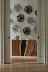 Flower Wall Art, Extra Small, Gray, Metal