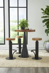 Chuleta Bar Table, Iron Base, Natural