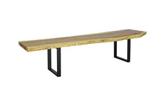 Origins Straight Edge Bench, Natural, Satin Black Legs
