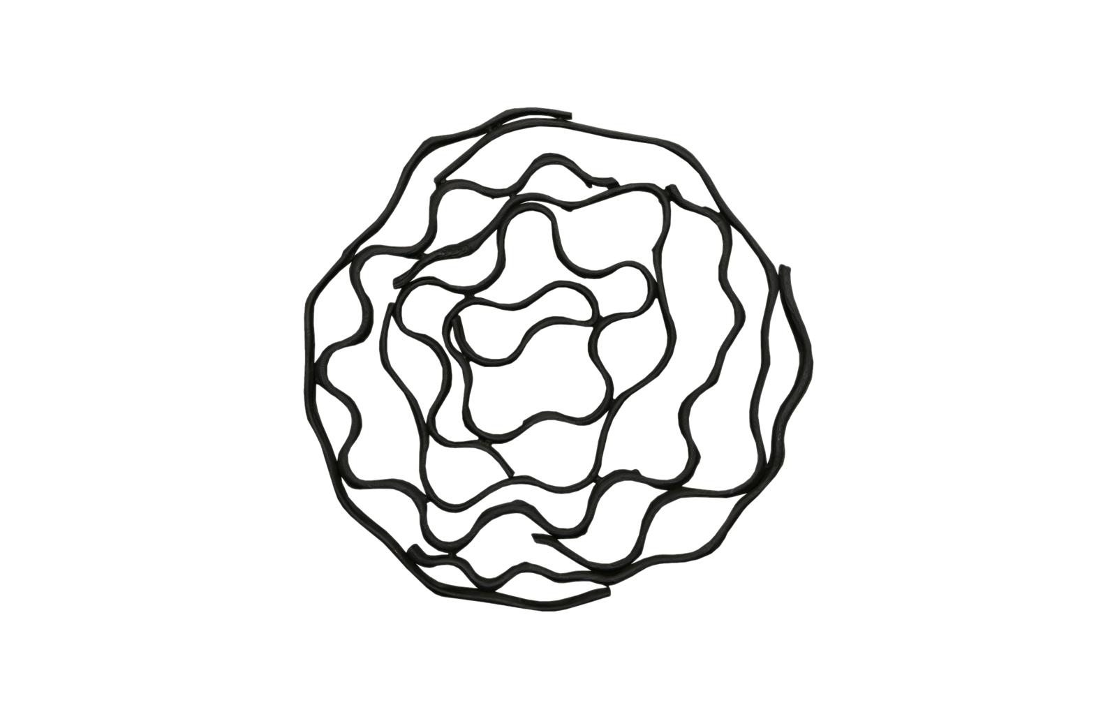 Vine Wall Flower, Black, Small