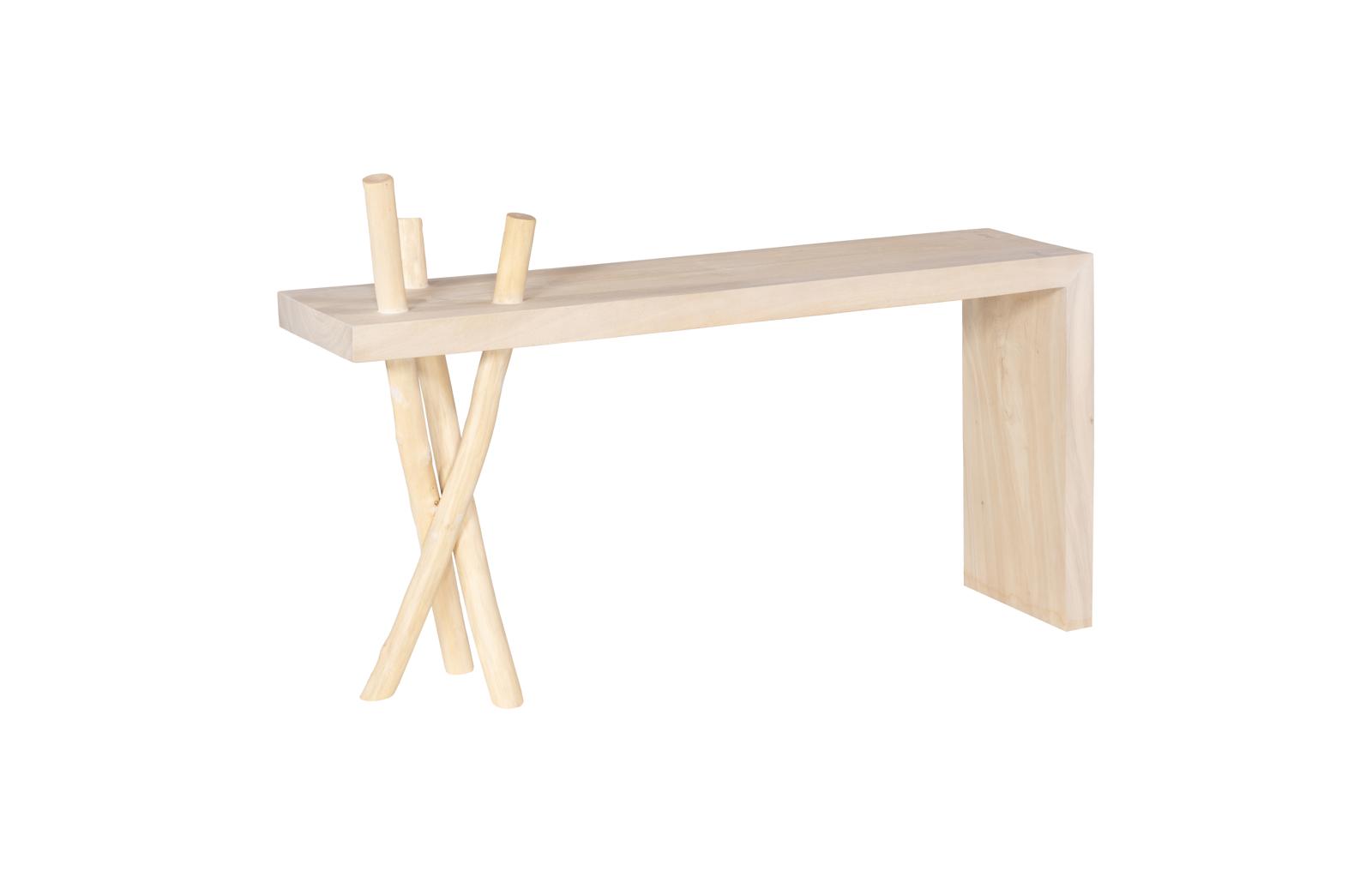 Branch Waterfall Console Table, Bleached
