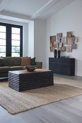 Layered Coffee Table, Burnt, Natural