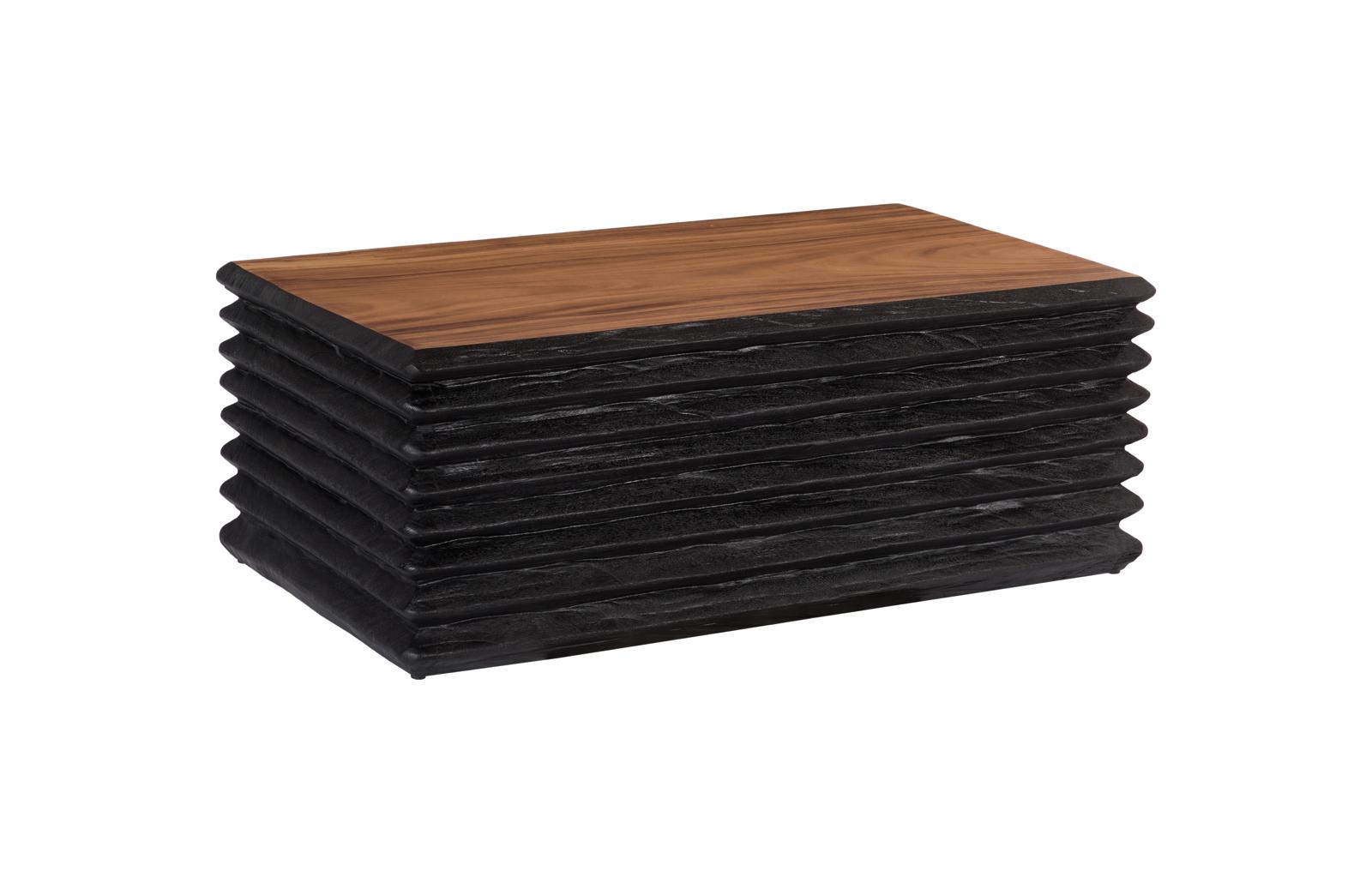 Layered Coffee Table, Burnt, Natural