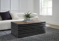 Layered Coffee Table, Burnt, Natural