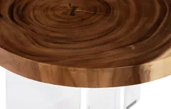 Floating Round Coffee Table With Acrylic Legs, Natural