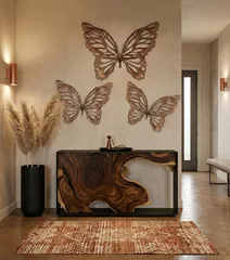 Butterfly Wall Art, LG, Copper/Black, Metal