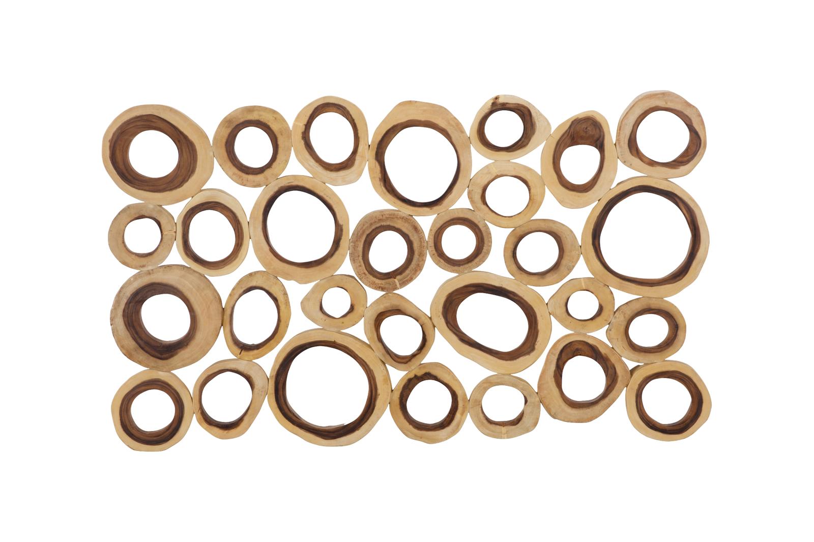 Chuleta Rings Wall Art, Chamcha Wood, Rectangular