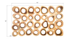 Chuleta Rings Wall Art, Chamcha Wood, Rectangular