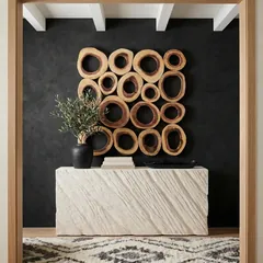 Shear Console  Table, Rectangle, White Stone