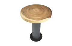 Concrete Bar Table, Chamcha Wood Top