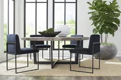 Frozen Dining Chair, Black Velvet Fabric, Matte Black Metal Frame