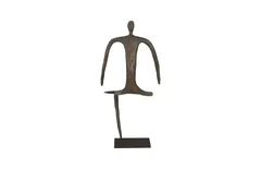 Abstract Figure on Metal Base, Bronze Finish, Leg Folded
