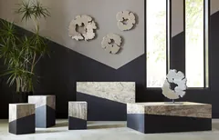 Geometry Side Table, Gray Stone