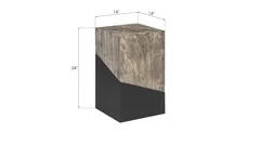 Geometry Side Table, Gray Stone
