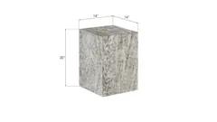 Rectangular Pedestal, Small, Gray Stone