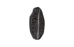Rivulet Wall Tile, Chamcha Wood, Silver Leaf on Black