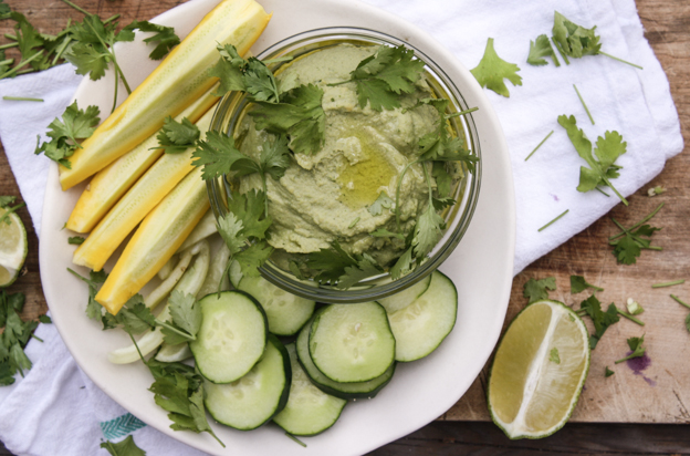 spicy cilantro hummus