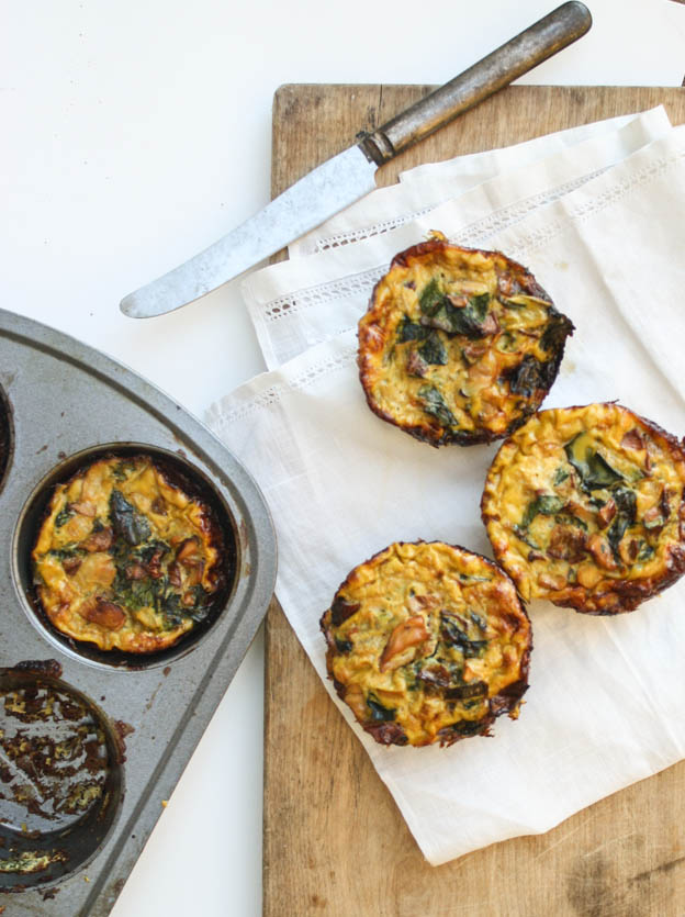 Swiss Chard and Chanterelle Mushroom Frittata Cups