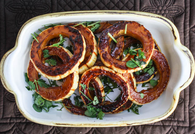 Spicy Maple Glazed Delicata Squash