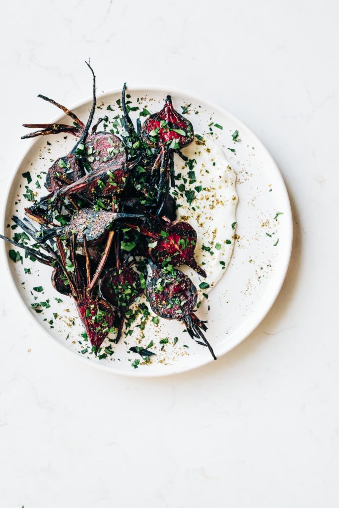 Grilled Beets with Za'atar Lemon Yogurt Sauce