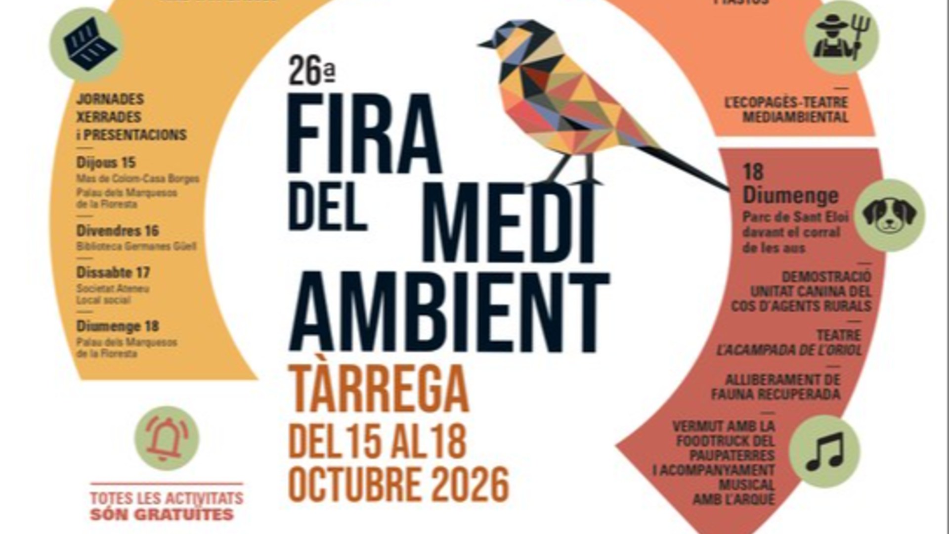 26a FIRA DEL MEDI AMBIENT: Activitats d’ecologia, biodiversitat, estalvi energètic, gastronomia, tallers, xerrades, exposicions,...