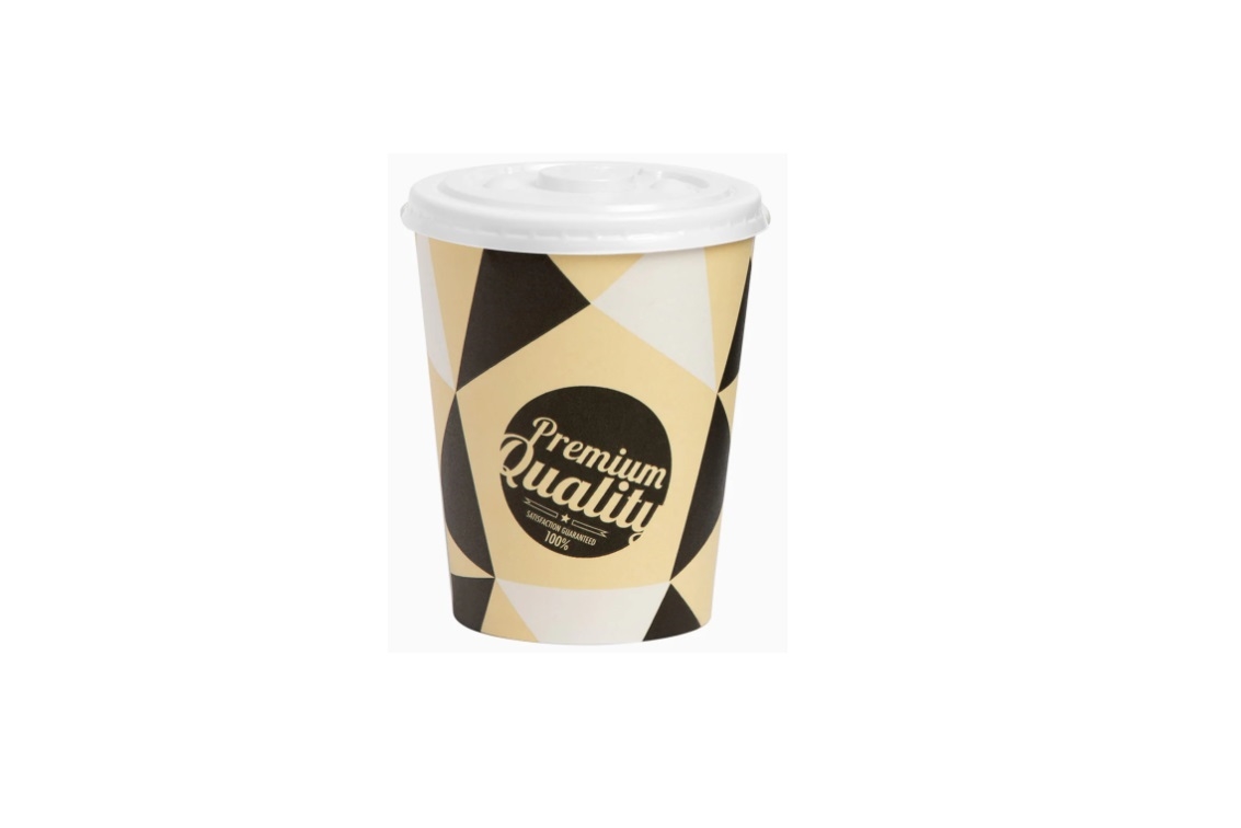 Vasos de Cartón para Café 120ml con Tapa Drink - Pack de 25 Unidades