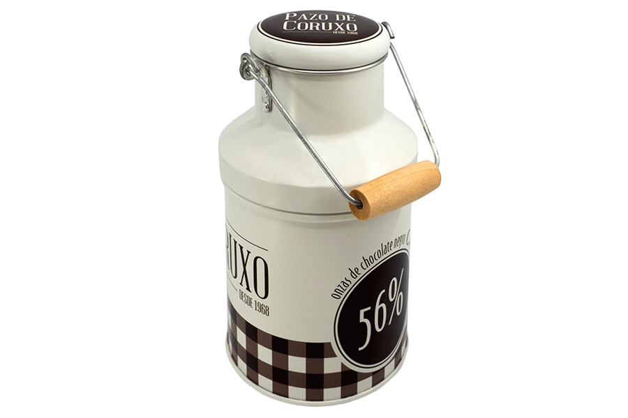 Lata Lechera con Onzas de Chocolate Negro 56% Cacao Chocoday 75g