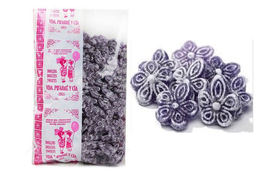 Caramelos Violetas Pifarré - Dulces Flores de Violeta en Bolsa 1kg