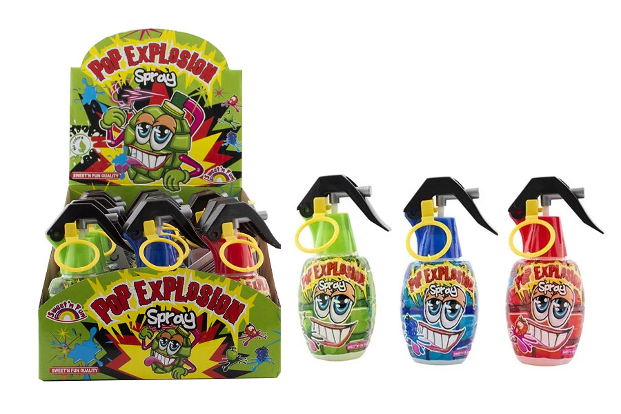 Pop Explosion Granada Spray - Caramelo Líquido Explosivo de Frutas en Spray (Caja 15 Uni 50ml)