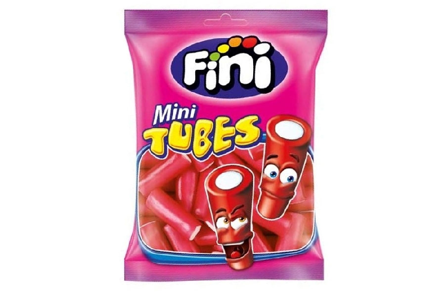 bolsitas FINI MINI TUBE TACO RELLENO FRESA 12 un 100 gr