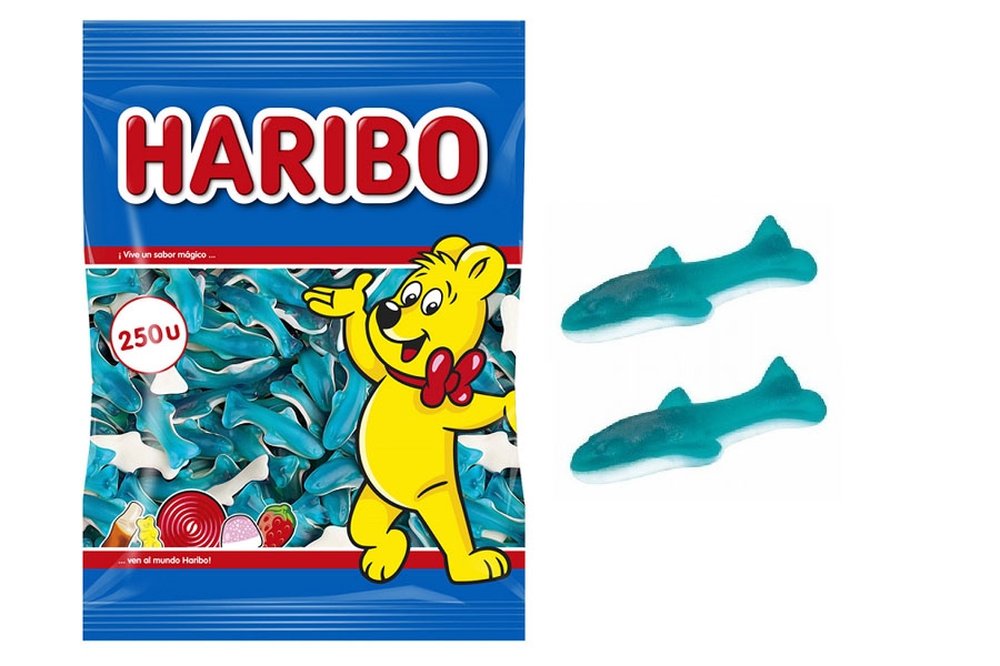250 u DELFINES AZULES  HARIBO PVA 5 c
