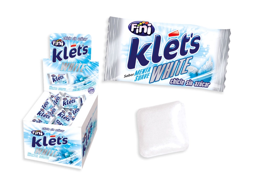 CHICLET KLET'S WHITE FINI 200 UNIDADES SG