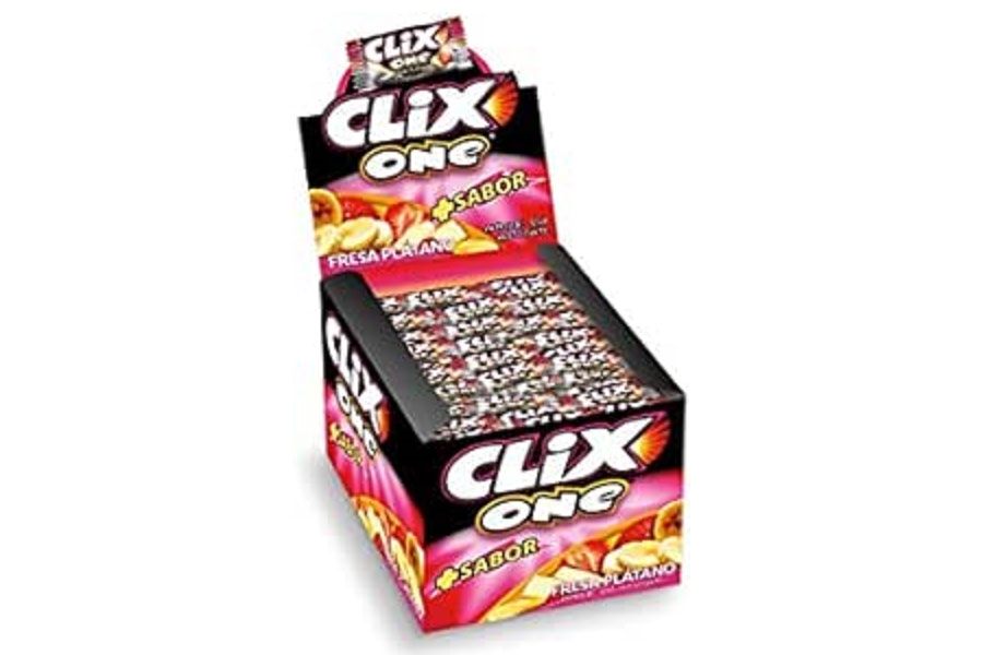CHICLET CLIX PLATANO - FRESA 150 uni PVP 5 cts