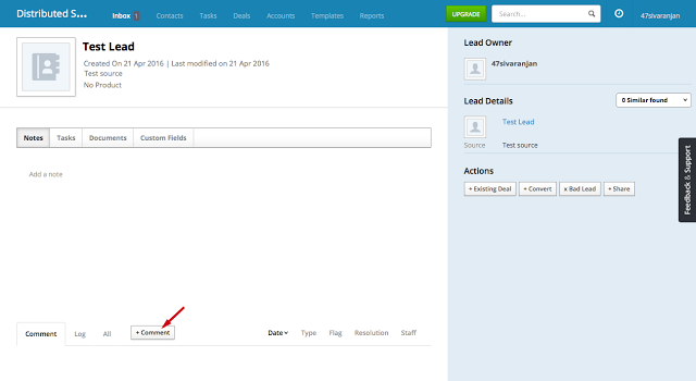 Add Comments on Leads Add Comments on Leads