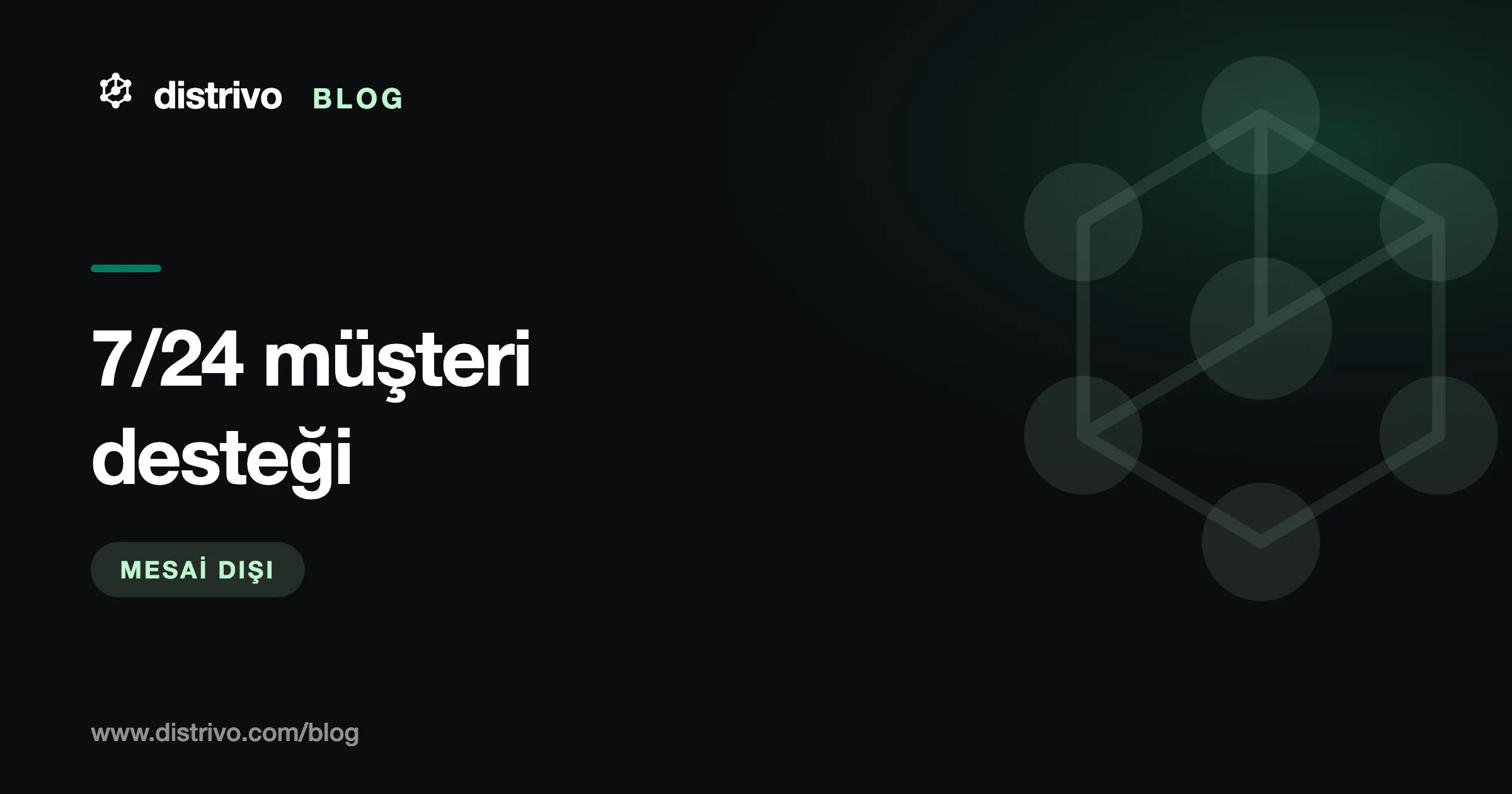 7/24 müşteri desteği — mesai dışı mesajlar için çalışma saatleri planı, Distrivo Blog kapağı