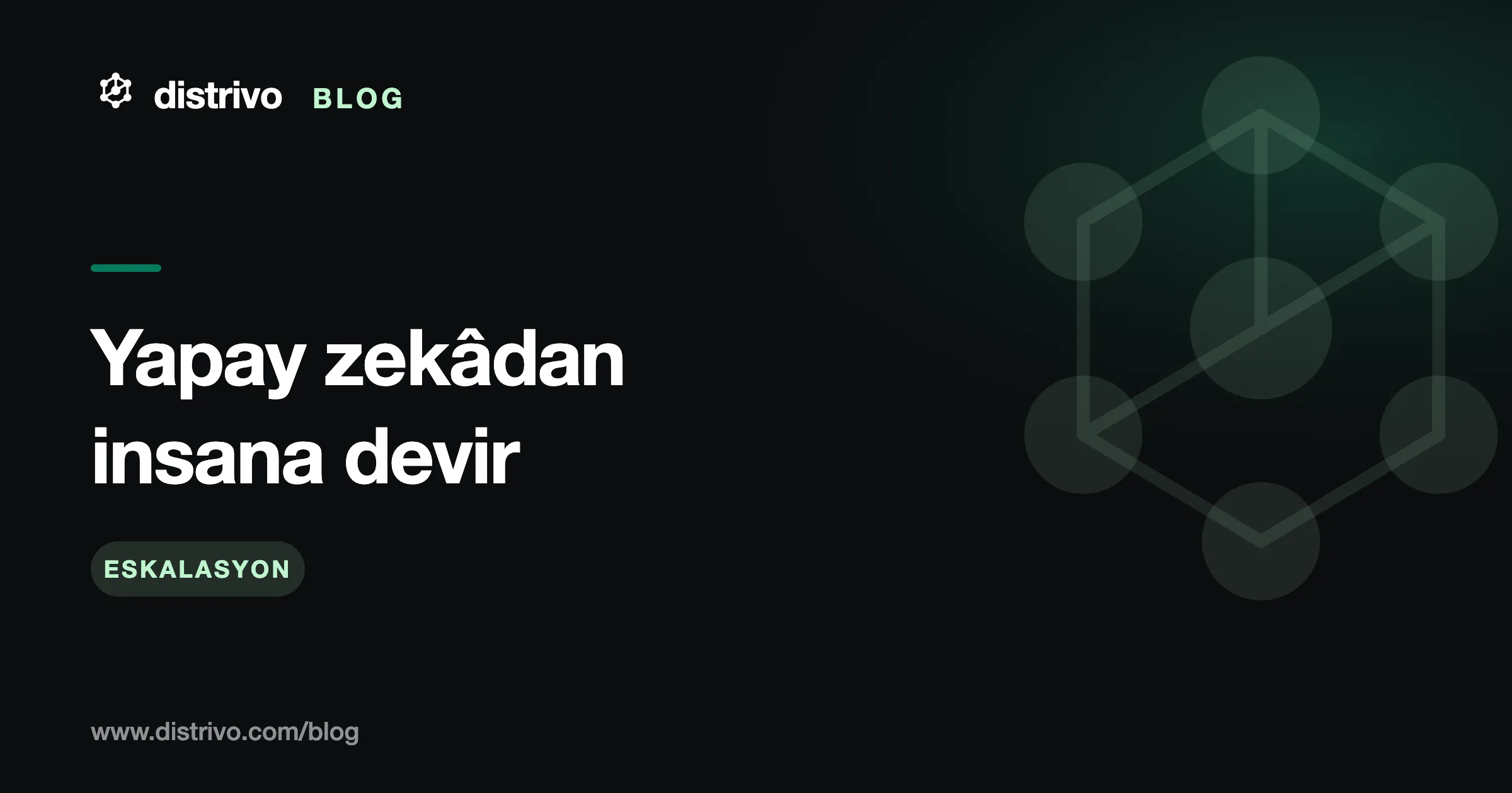 Chatbottan canlı temsilciye aktarma — yapay zekâdan insana ne zaman ve nasıl devredilir, Distrivo Blog kapağı