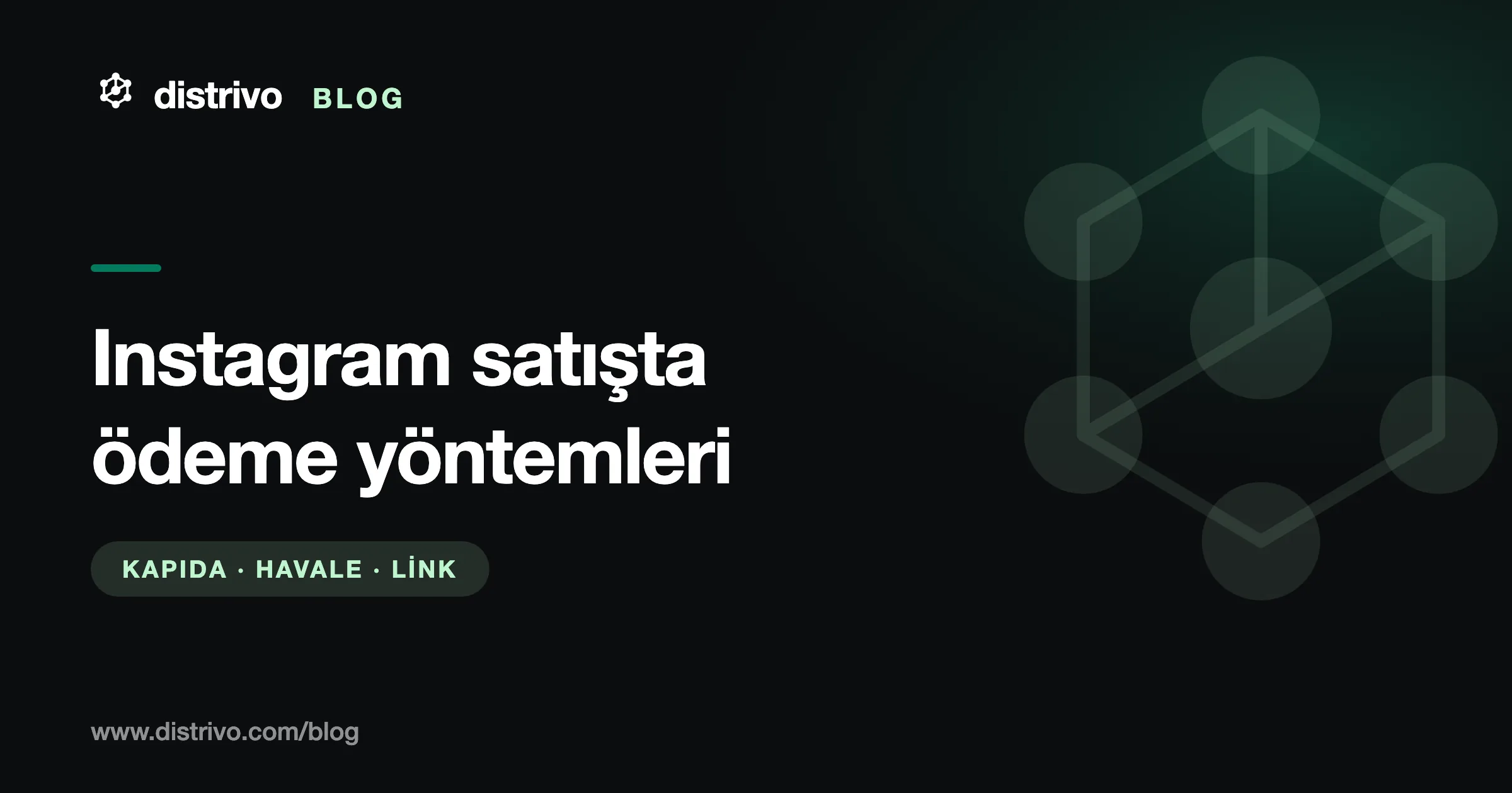 Instagram satış ödeme yöntemleri — kapıda ödeme, havale ve ödeme linki rehberi, Distrivo Blog kapağı
