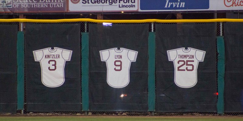 Dixie Sun News » Former DSU baseball players honored with retired jerseys