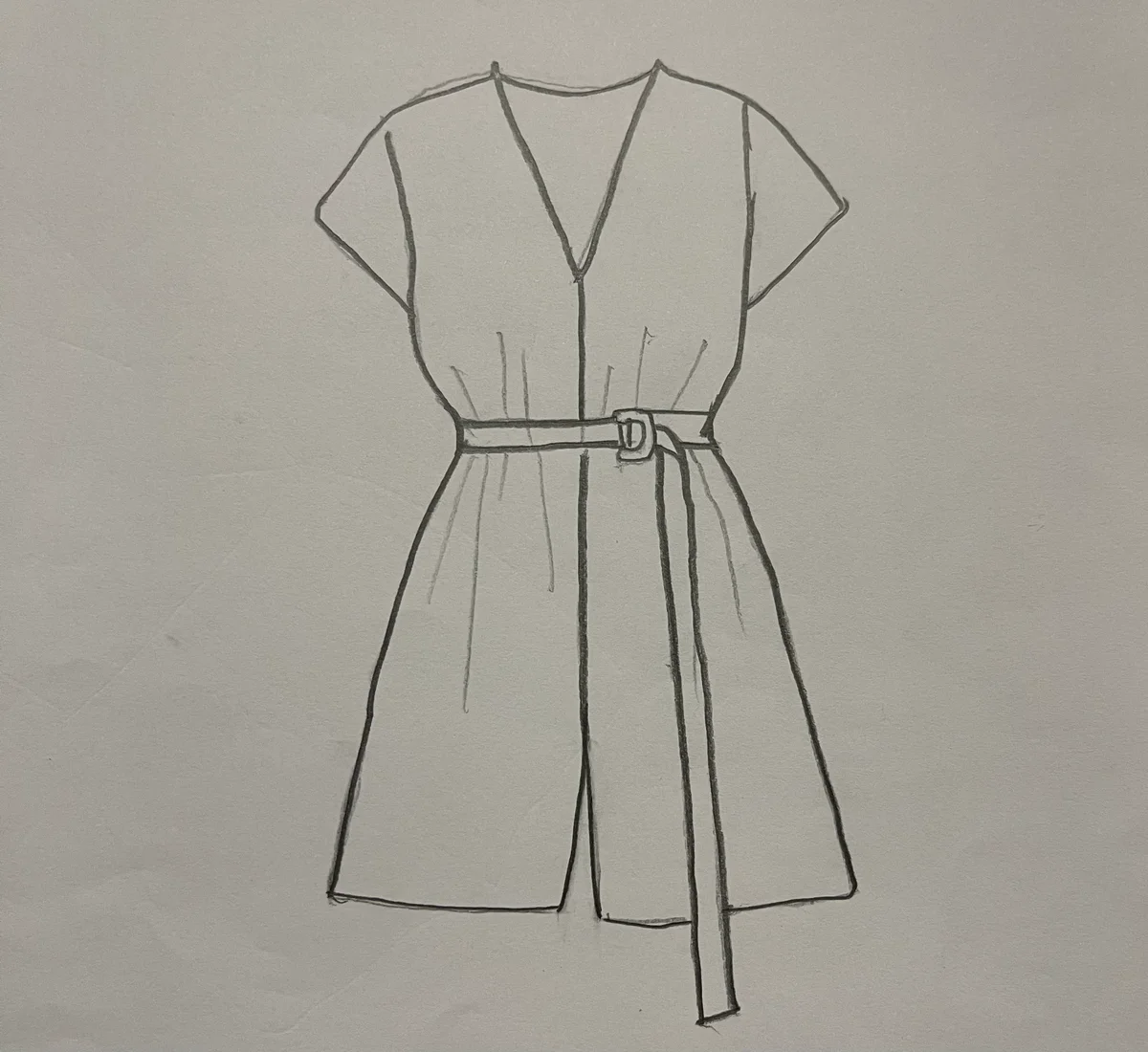Hand-drawn front and back design sketch of the Tapered Leg Jumpsuit on DIYO