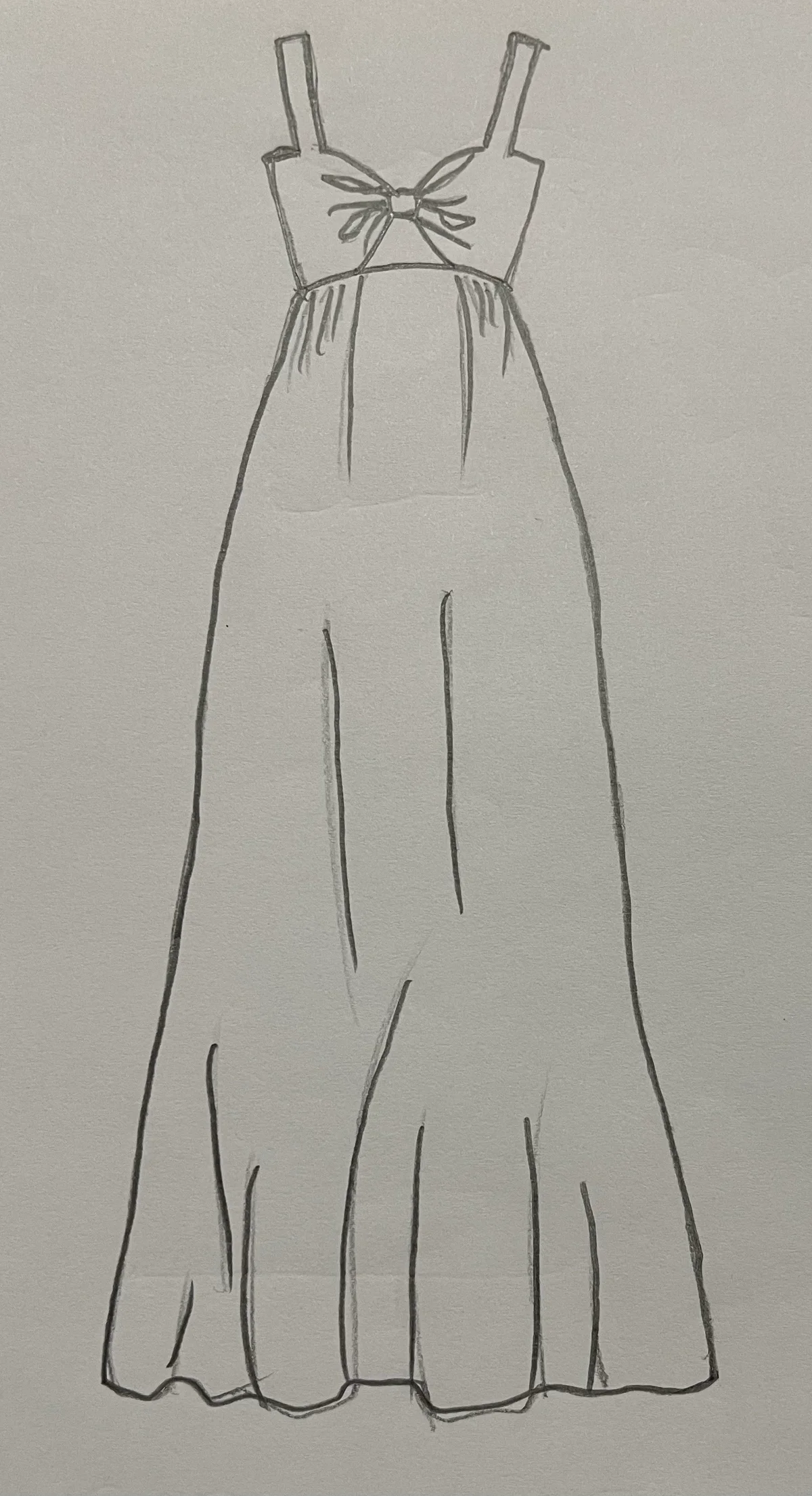 Hand-drawn front and back design sketch of the Shirt Dress on DIYO