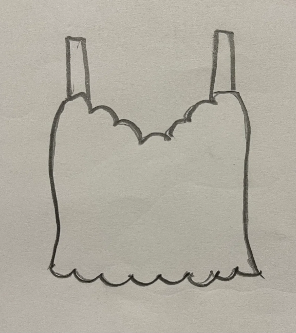 Hand-drawn front and back design sketch of the Button-Up Shirt on DIYO