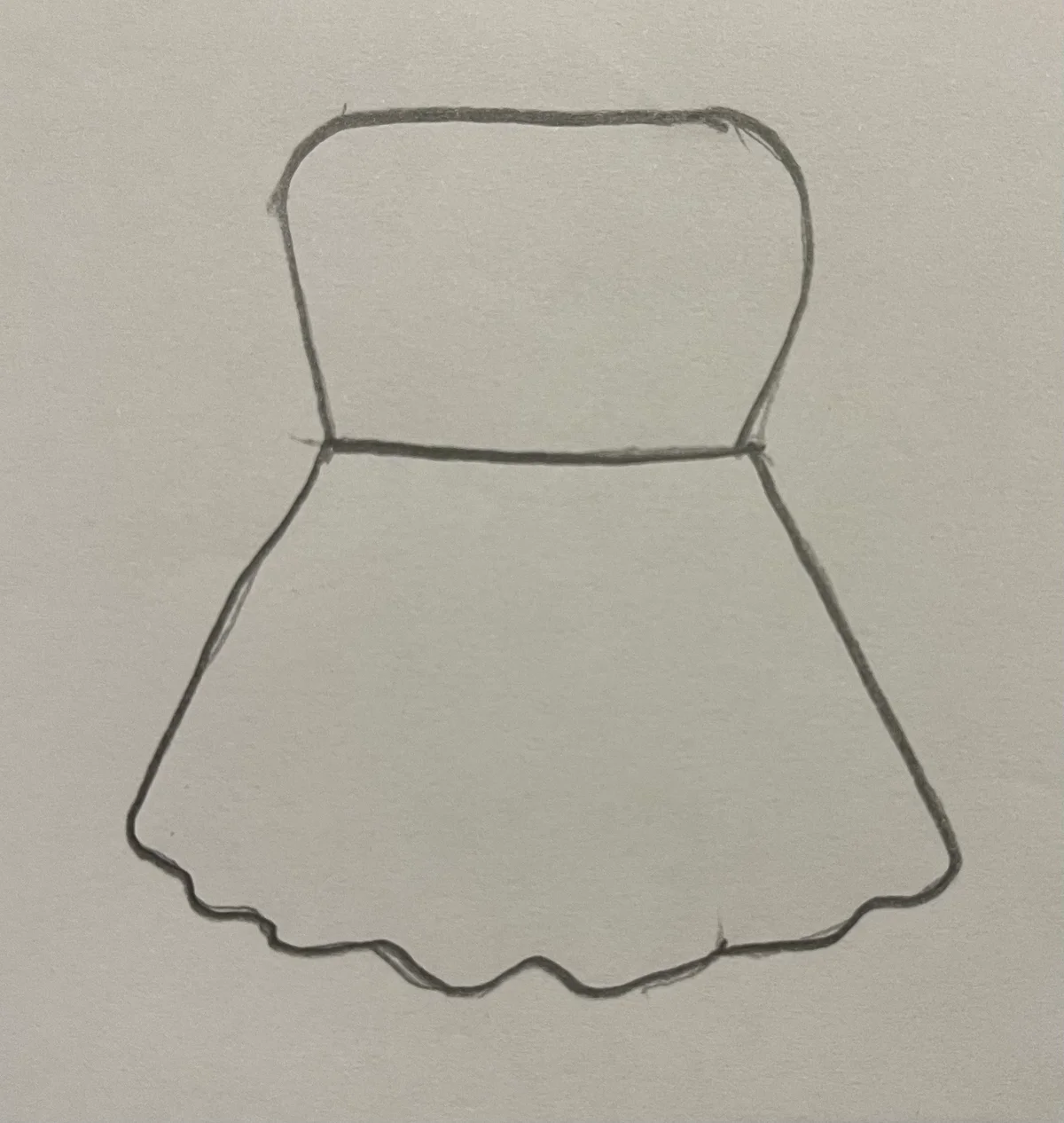 Hand-drawn front and back design sketch of the V-Neck Top on DIYO