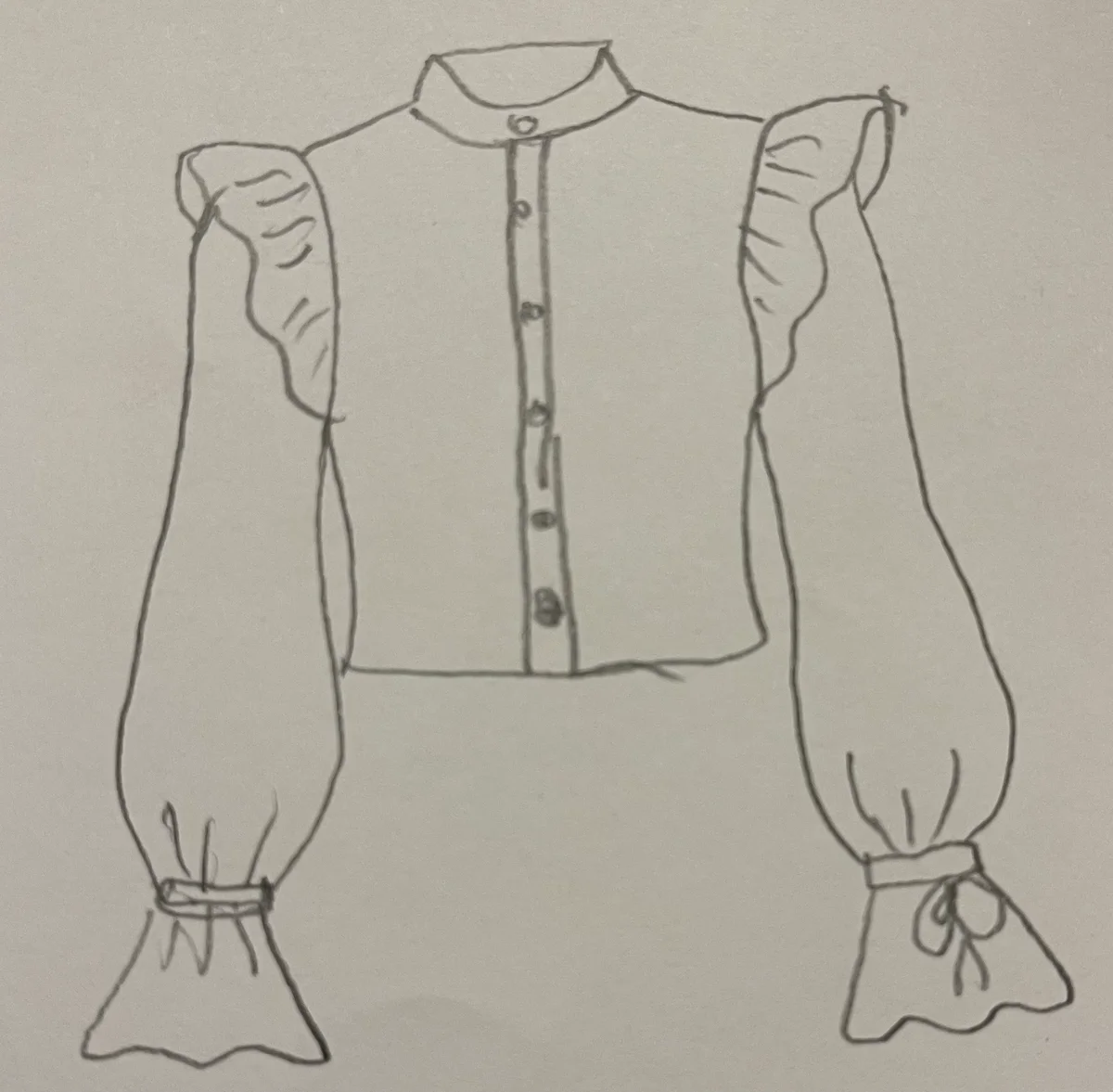 Hand-drawn front and back design sketch of the Bodysuit on DIYO