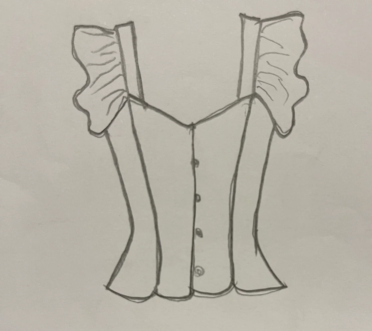 Hand-drawn front and back design sketch of the Turtleneck on DIYO